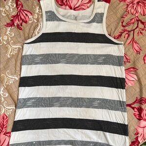Striped Sleeveless Top - Black and White